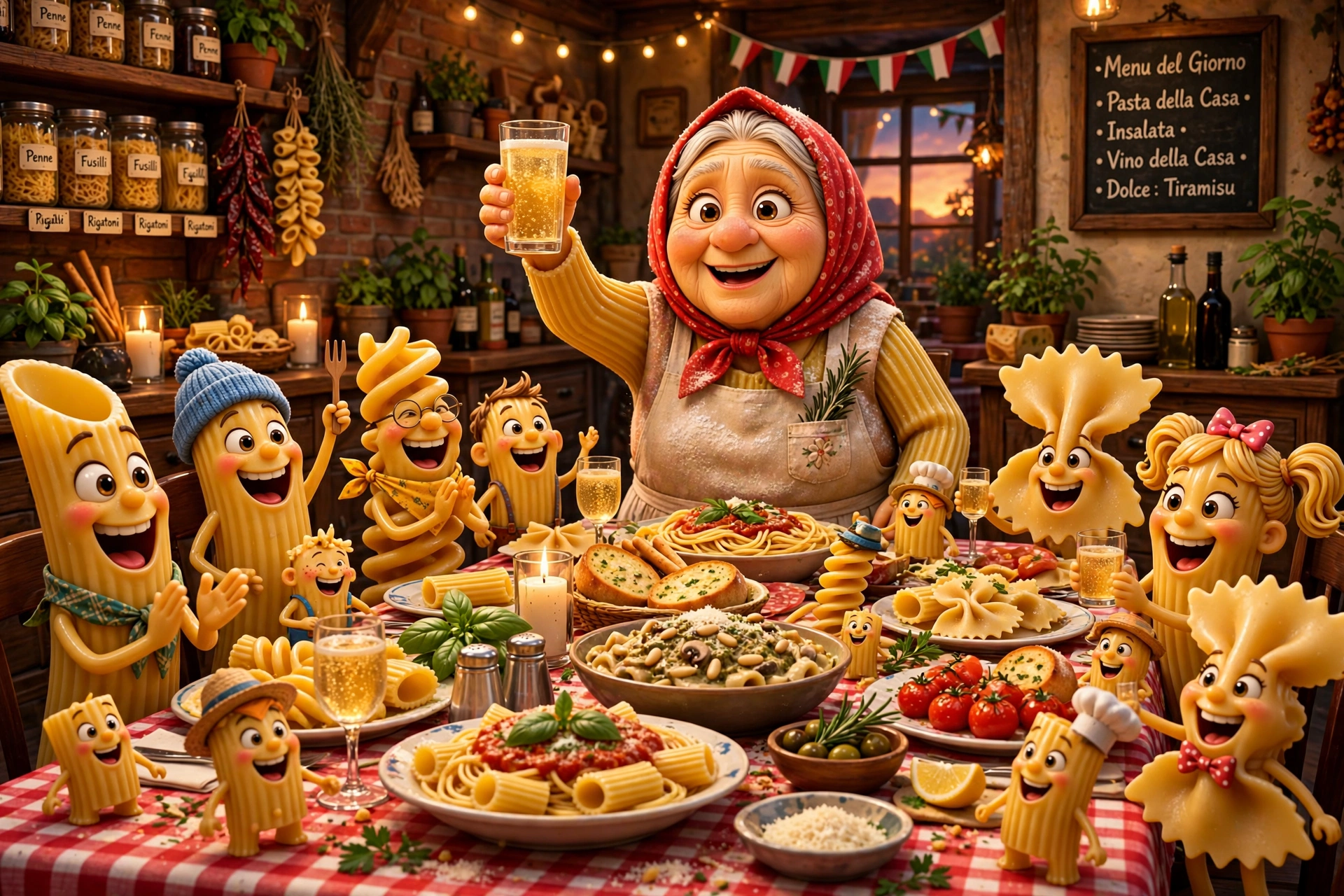 AI-generated dramatization: festival feast