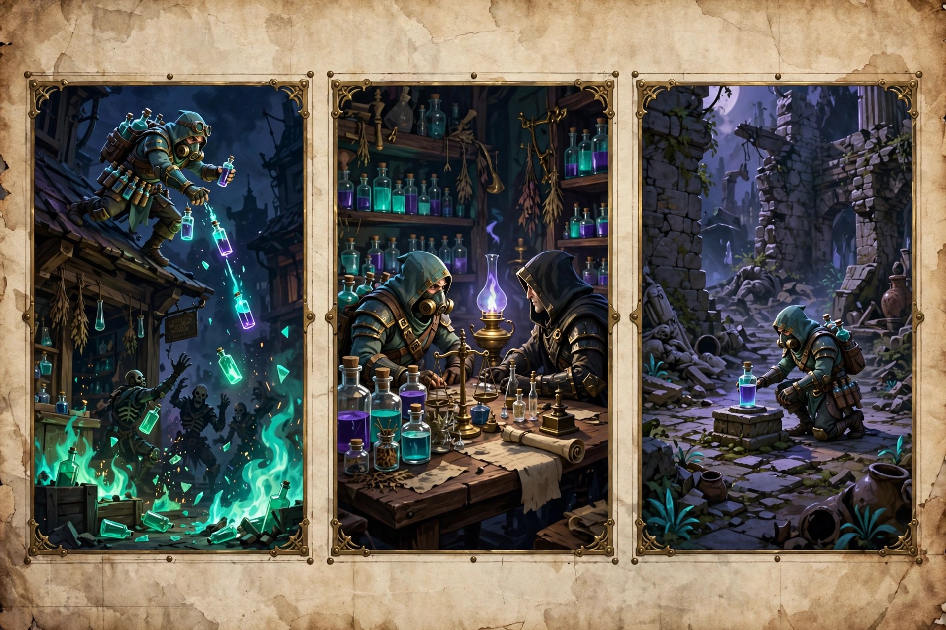 Key scenes: the rooftop battle, the negotiation table, and the quiet placement of a single phial