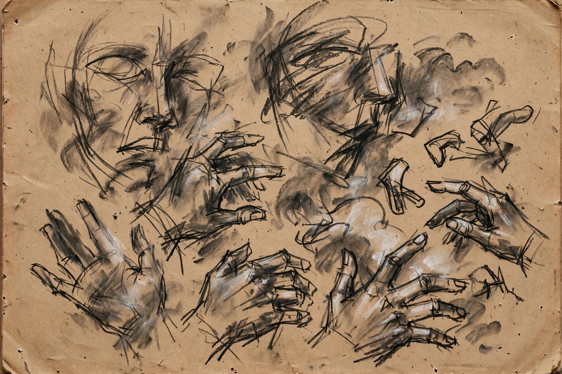 AI-generated abstract charcoal-style sketch illustration
