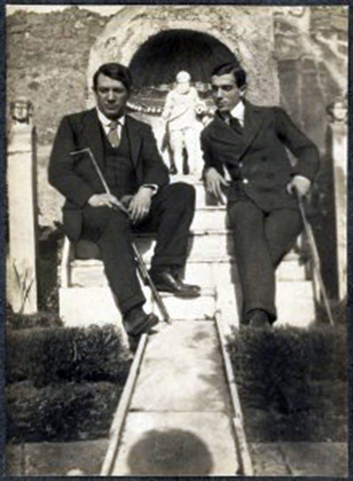 Pablo Picasso with Léonide Massine at Pompeii, 1917 — photograph by Jean Cocteau
