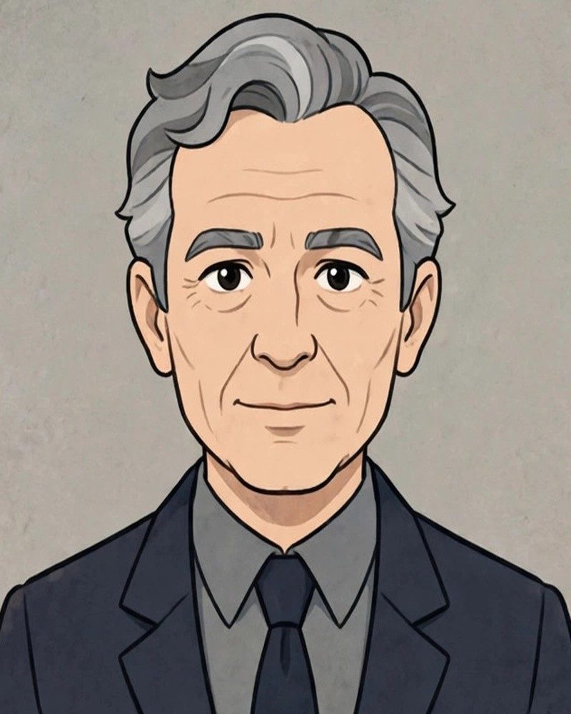 Vizlings-style animated portrait of the Prince Andrew character in formal dress
