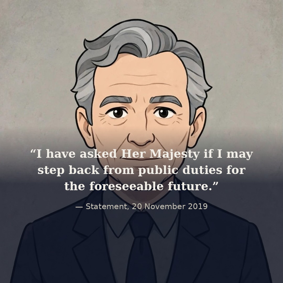 Stylized animated quote card with dignified archive styling, labeled as AI-generated dramatization