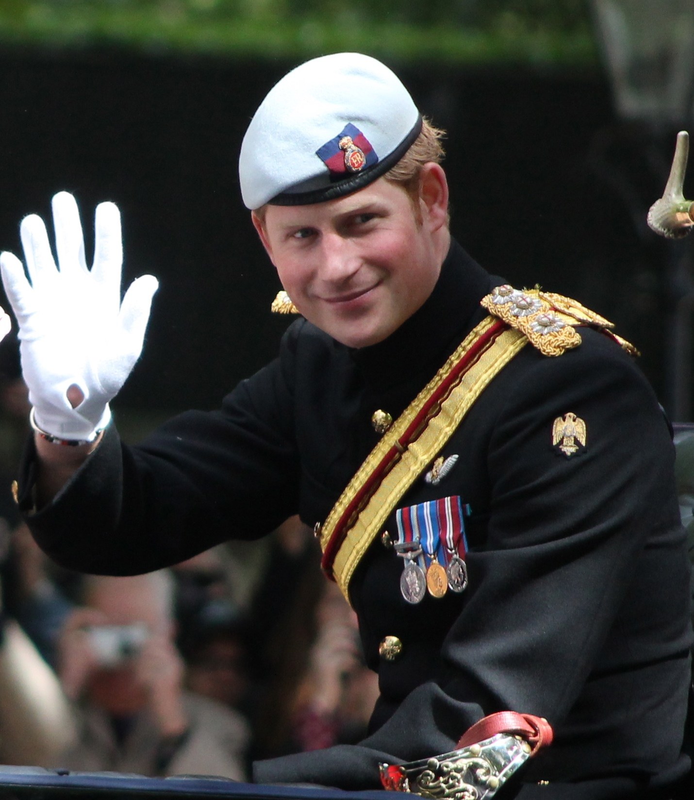 Prince Harry in military uniform at Trooping the Colour, 2013