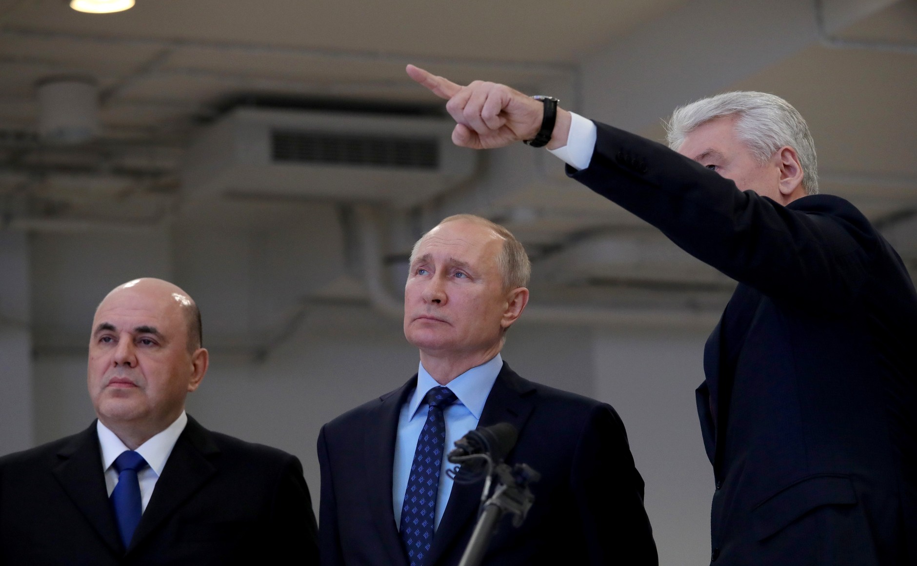 Photograph of Vladimir Putin at the coronavirus monitoring center, Moscow, 17 March 2020
