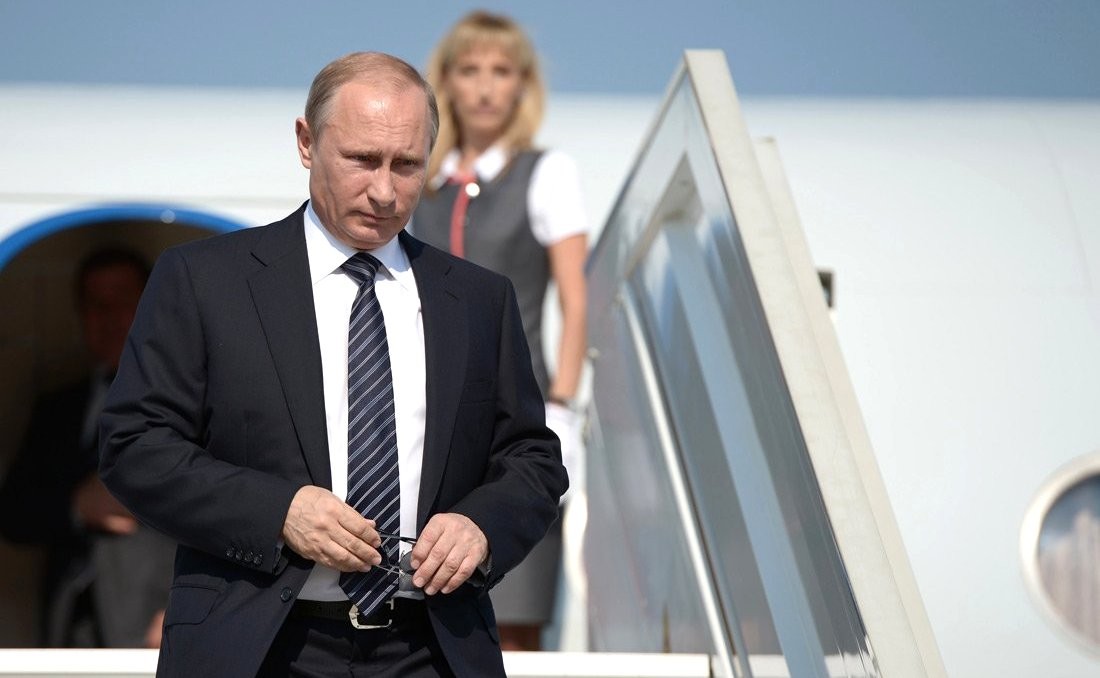 Photograph of Vladimir Putin arriving in Sevastopol, August 2014