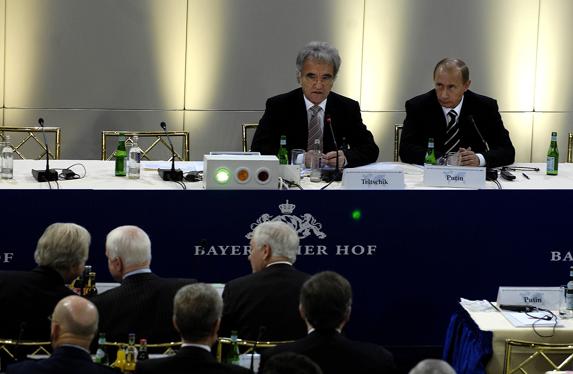 Photograph of Vladimir Putin at the 43rd Munich Security Conference, 10 February 2007