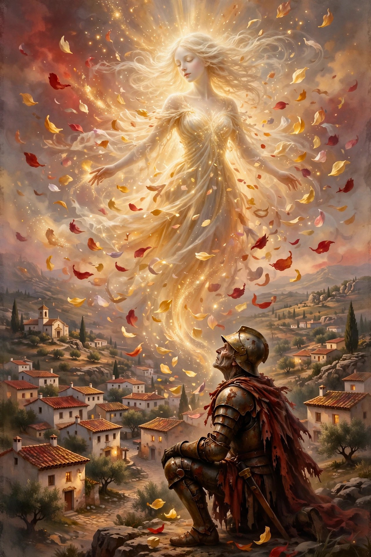 Quixote's vision of Dulcinea del Toboso, radiant above the plains
