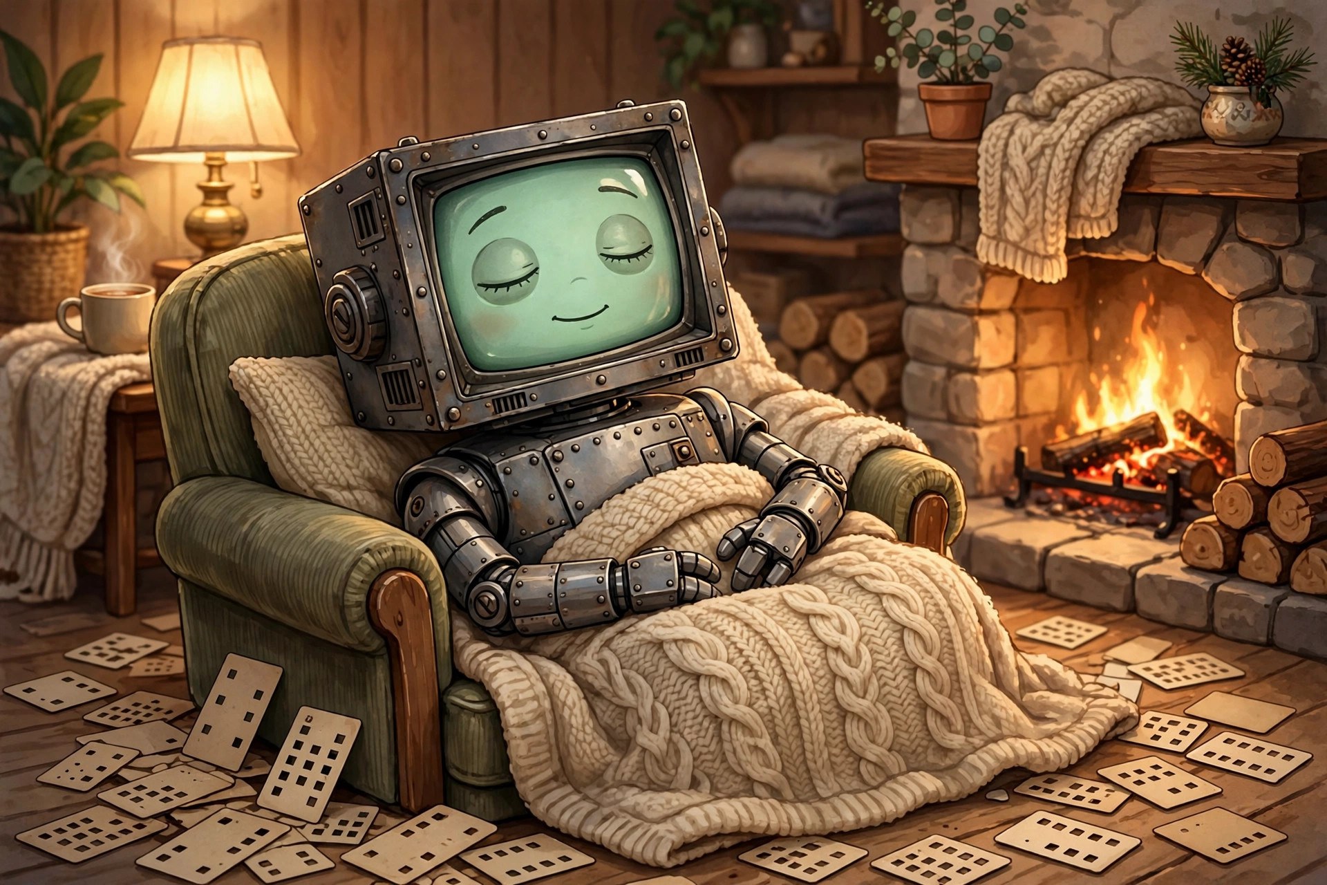 AI-generated dramatization art: Rivet napping
