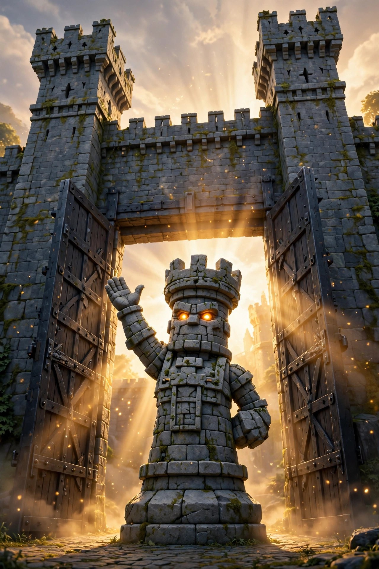 The great gate of the Bastion — AI-generated dramatization art