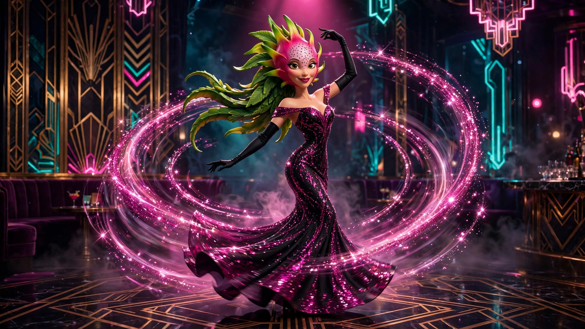 AI-generated dramatization art: Character moment 2 — Roxa Pitaya