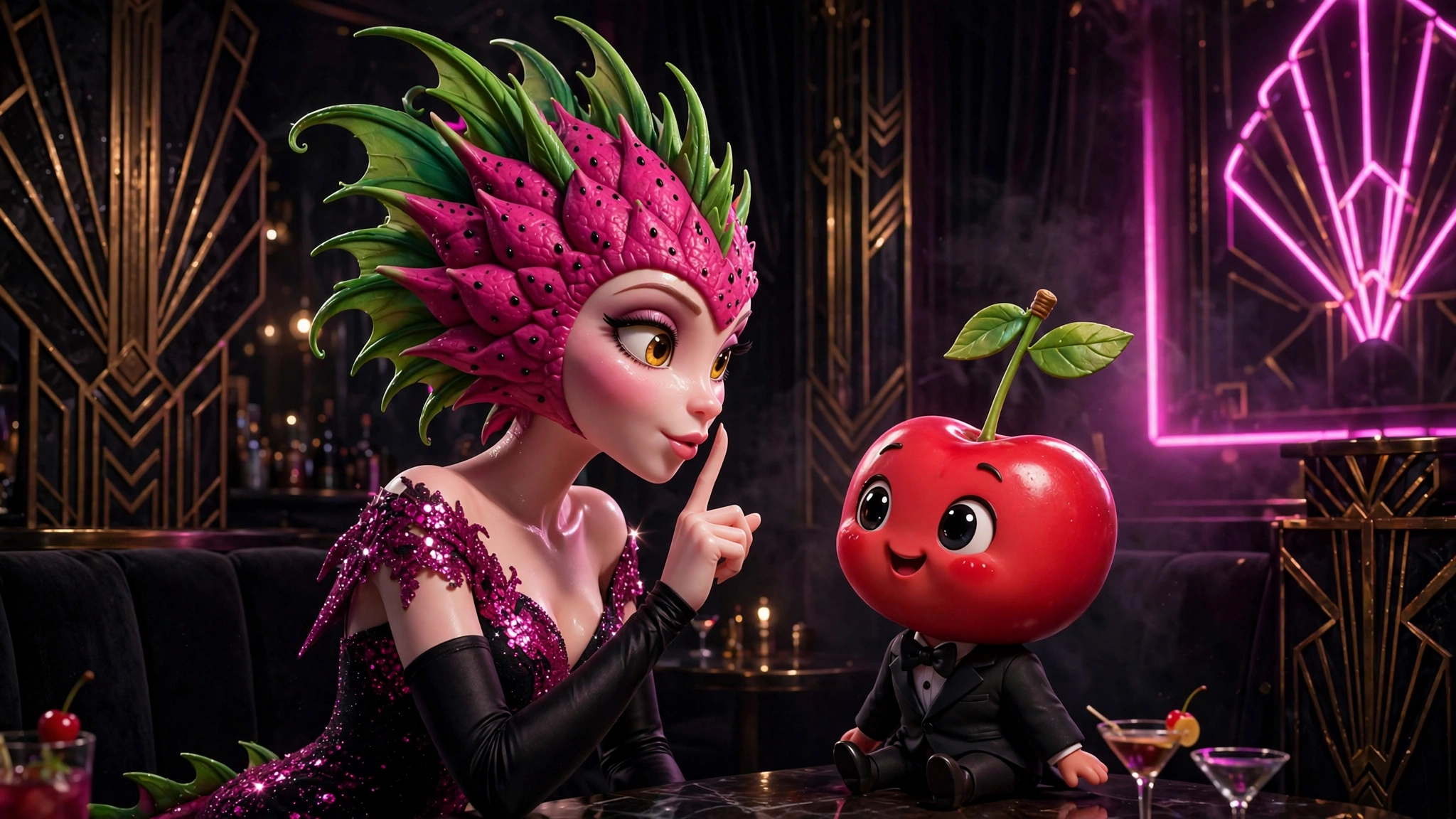 AI-generated dramatization art: Character moment 3 — Roxa Pitaya