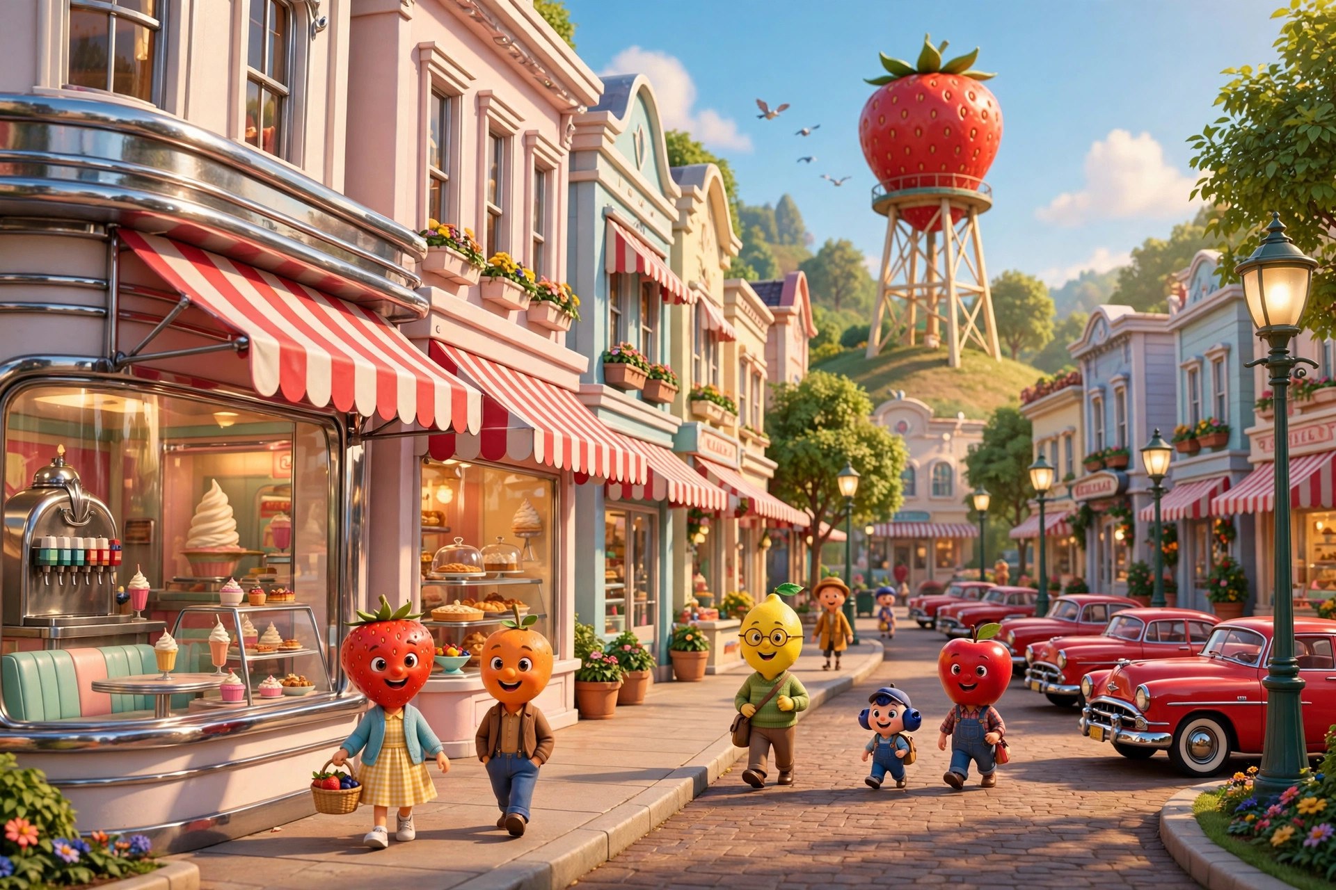 Landscape view of the character's home district