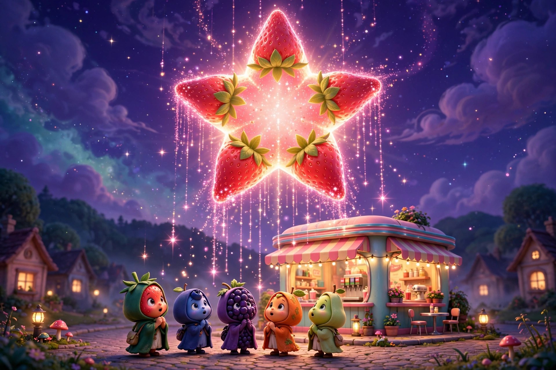 Mythic scene from a Fruitopia legend