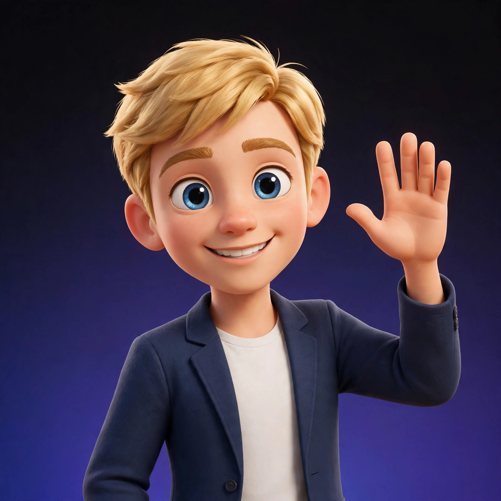 AI-generated portrait of the animated Sam Altman character, in the Vizlings character style