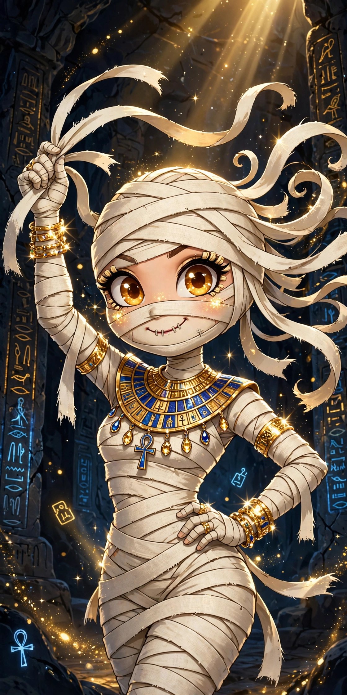 Glamorous Sandy striking a confident pose with sparkling jewelry