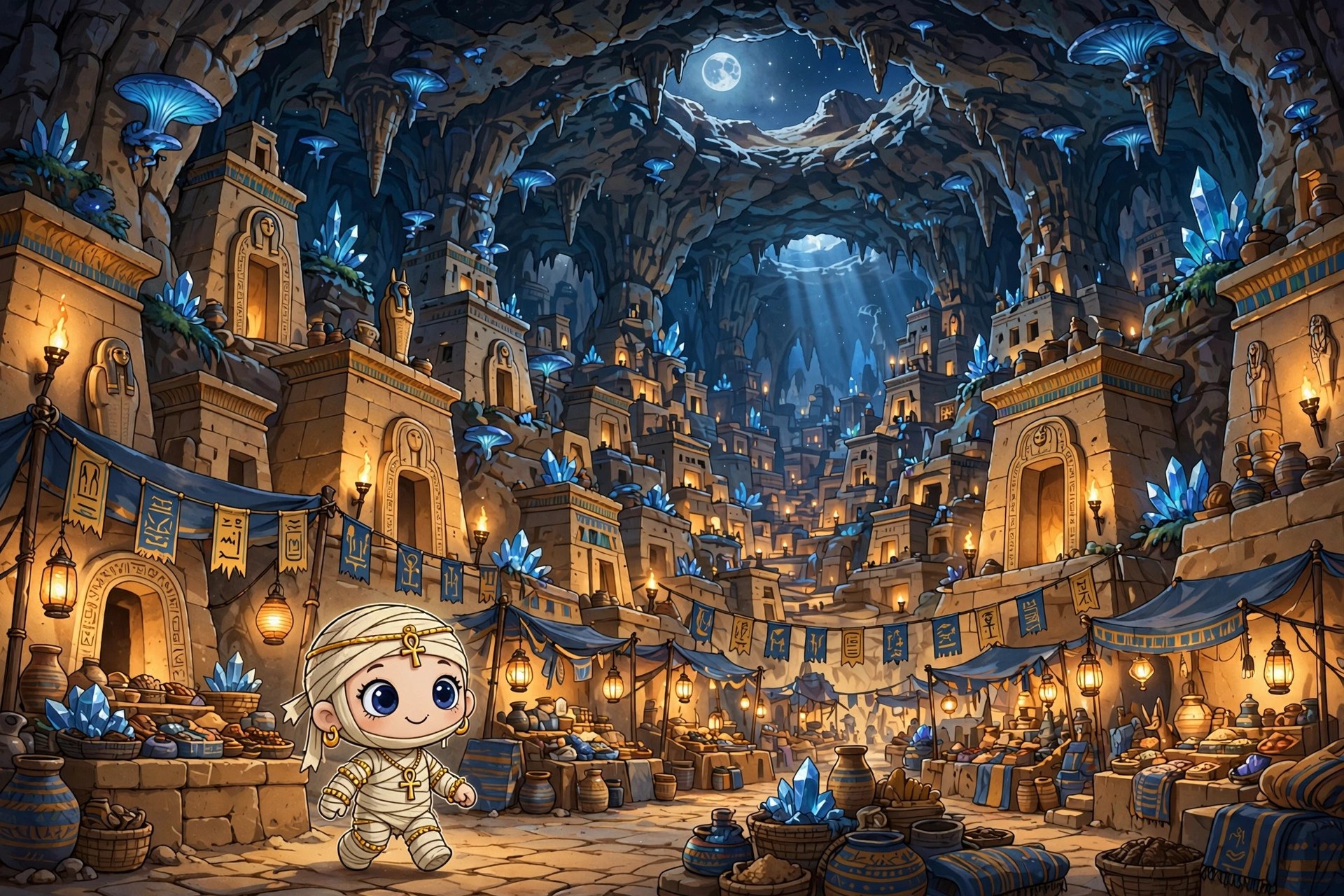 The hidden Necropolis: a torchlit underground monster bazaar