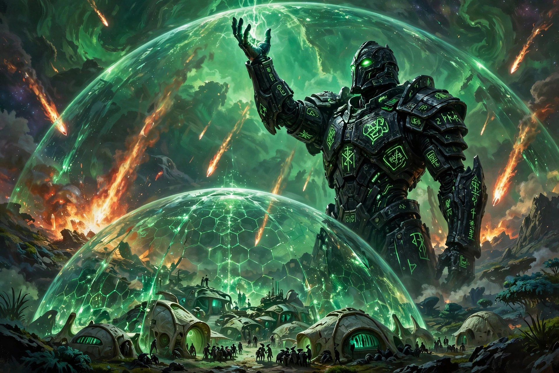 The Emberfall — AI-generated dramatization art of the fictional Star Team Guardian