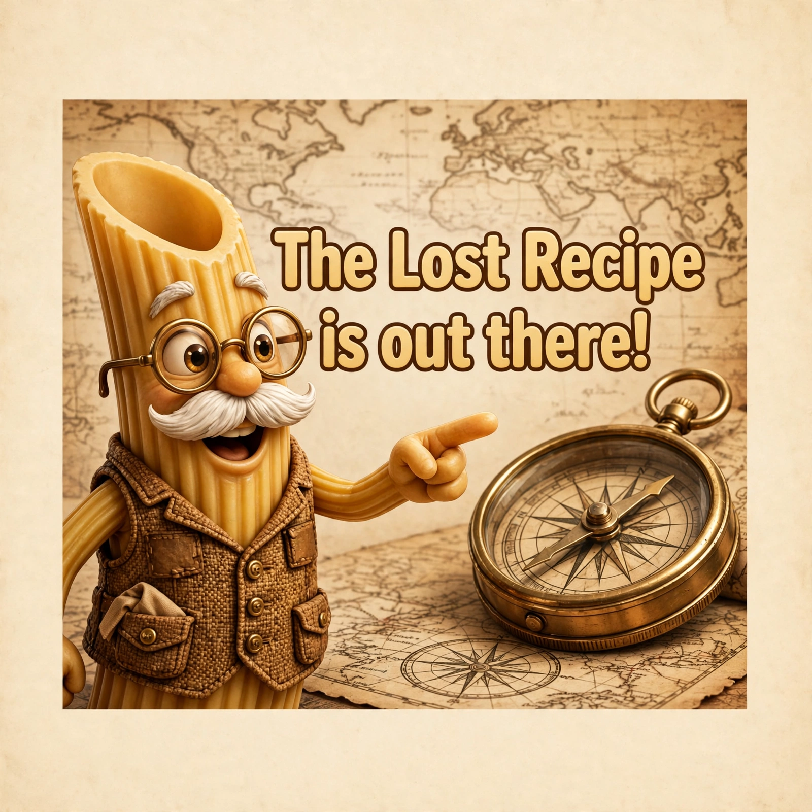 AI-generated dramatization: Uncle Penne social card — The Lost Recipe is out there!