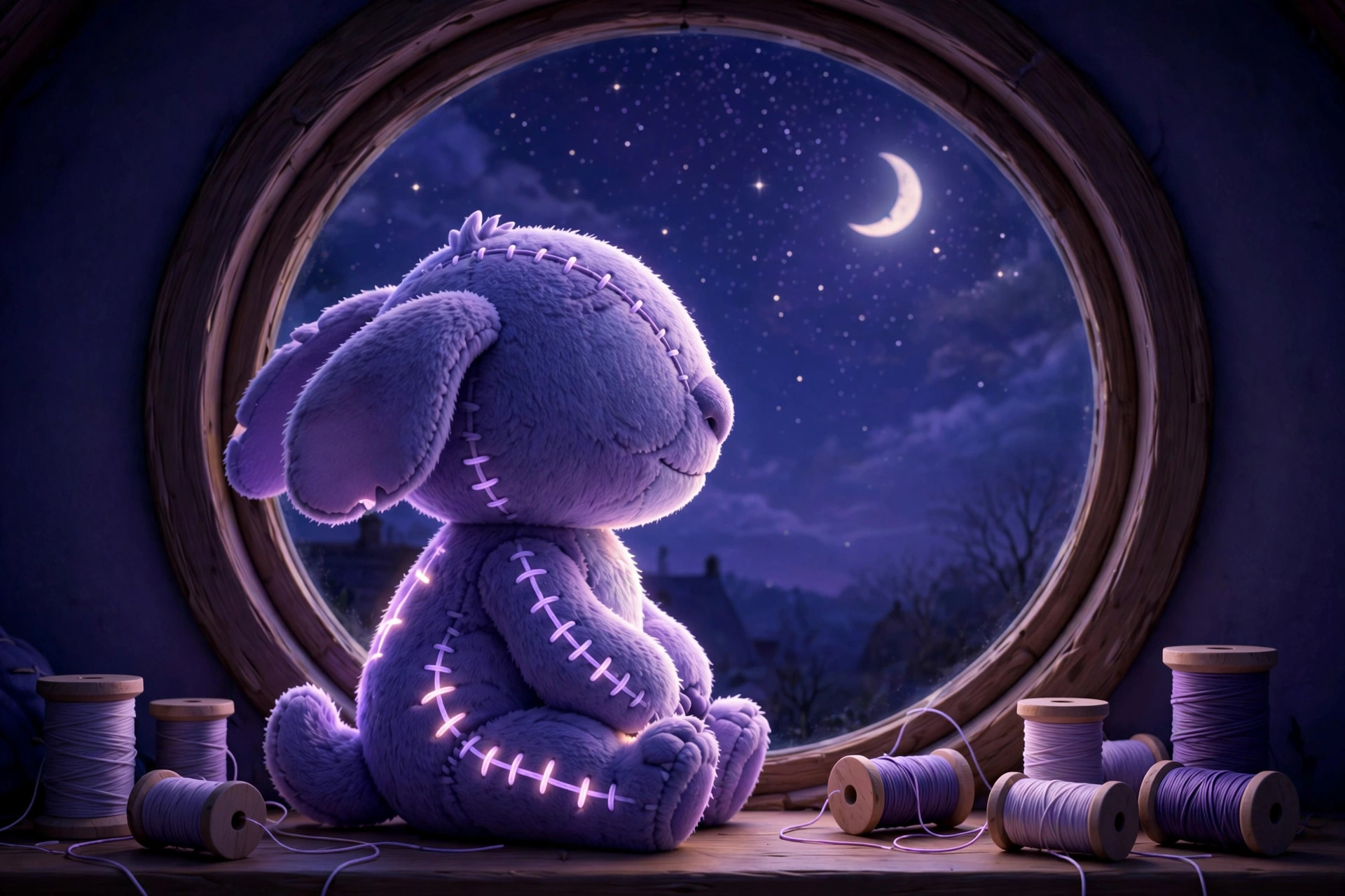 AI-generated art illustrating the fan-written backstory of violet stich