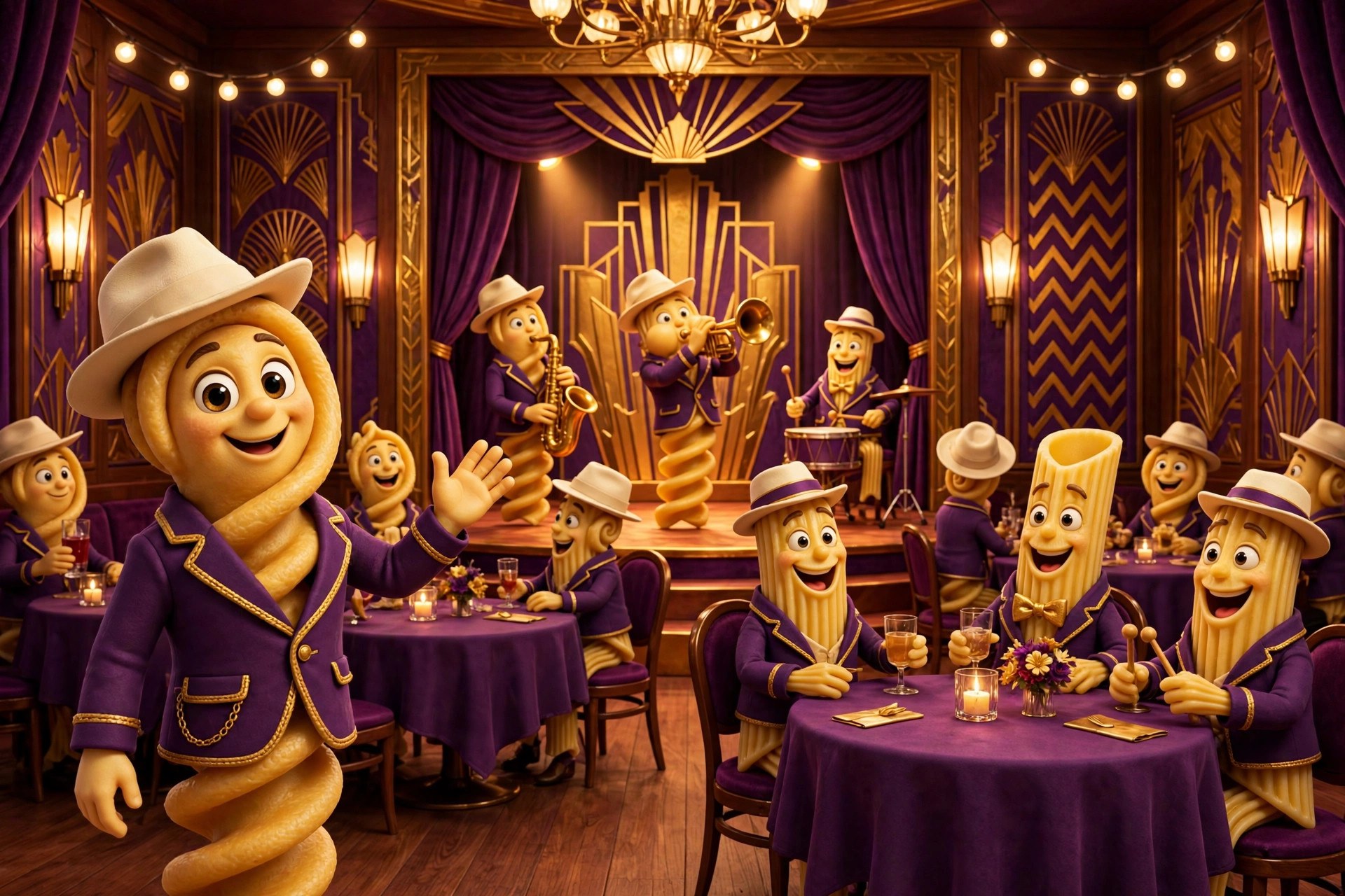 The interior of the Golden Grain Club during a festival night