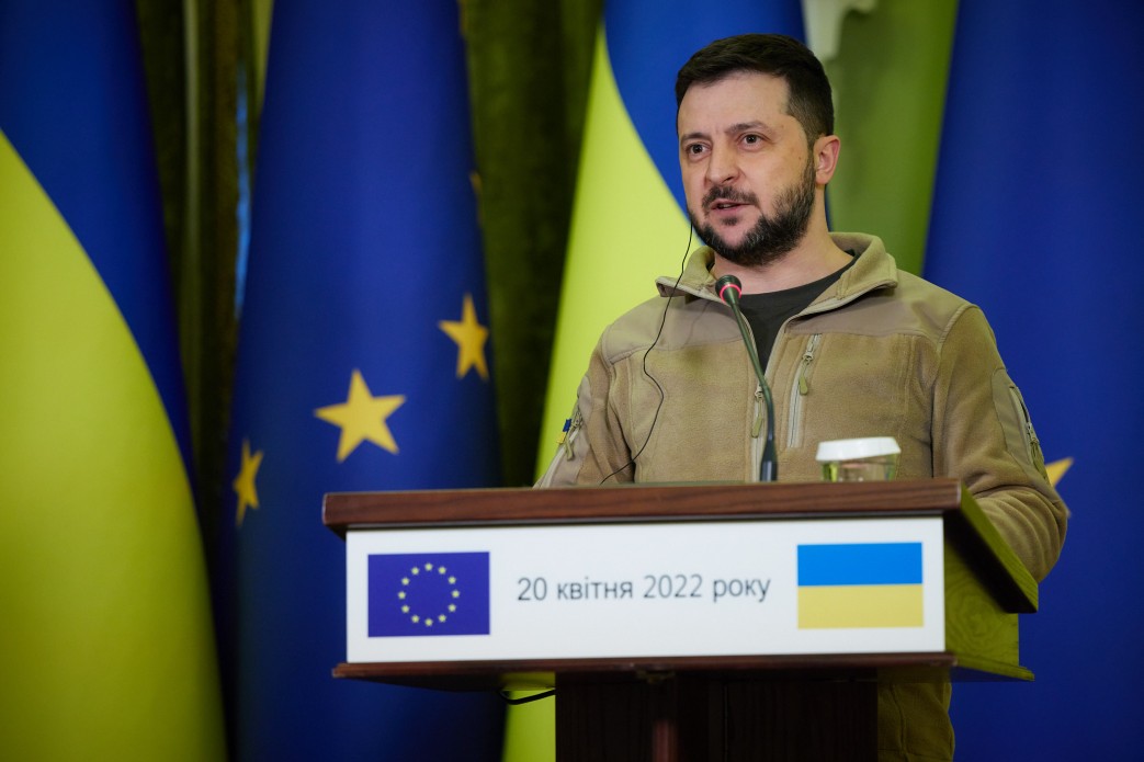 Volodymyr Zelenskyy in Kyiv during the Russo-Ukrainian war